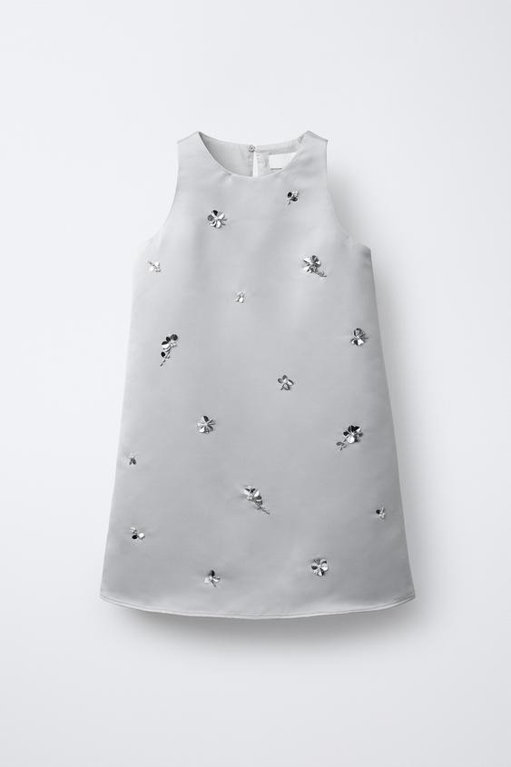 SATIN SEQUIN DRESS | Zara US