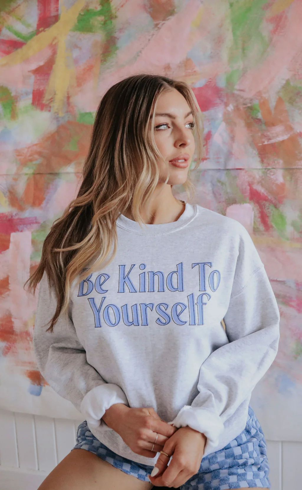 friday + saturday: be kind to yourself sweatshirt | RIFFRAFF