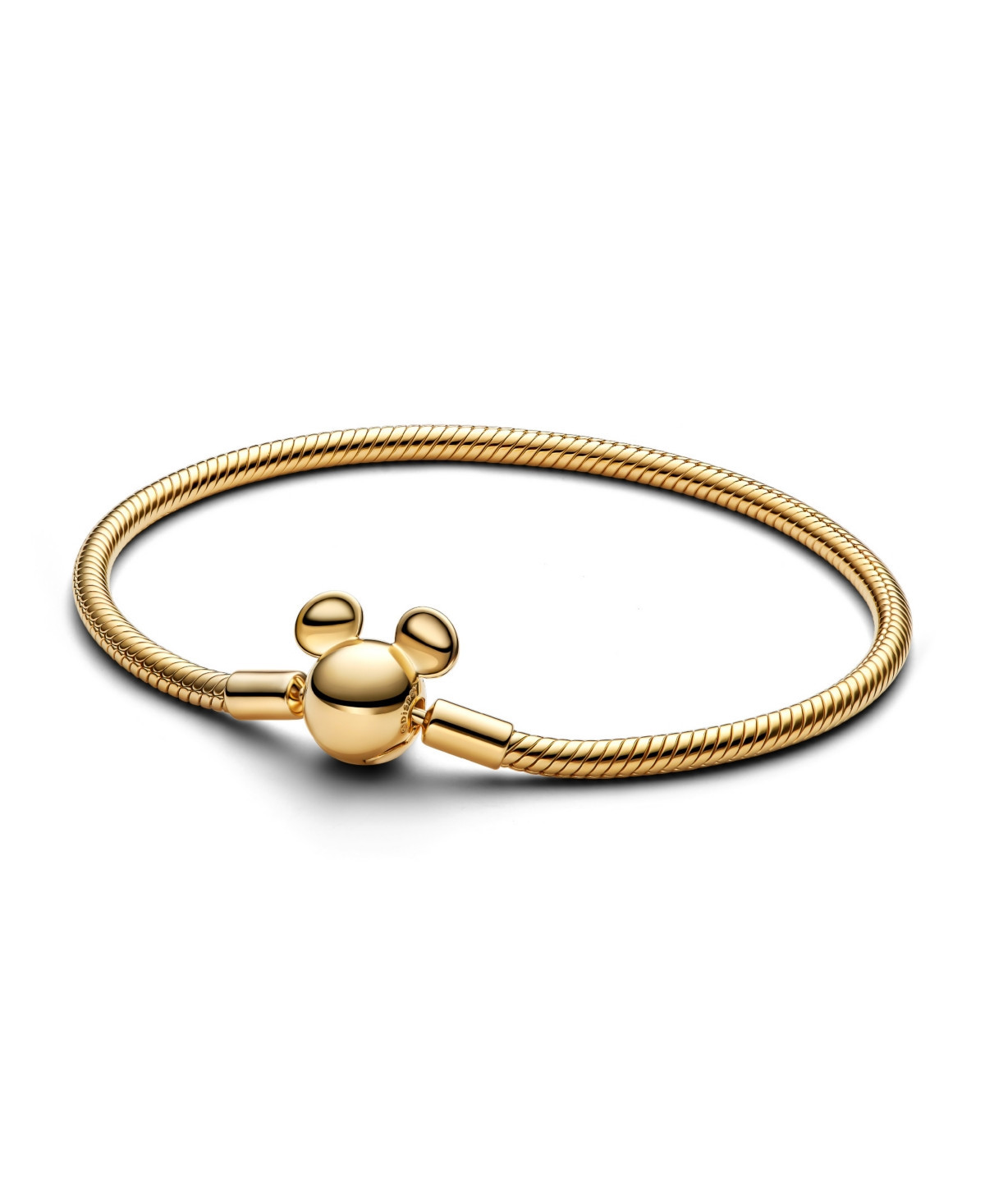 Pandora Disney Mickey Mouse Clasp Moments Snake Chain Bracelet - Gold | Macy's