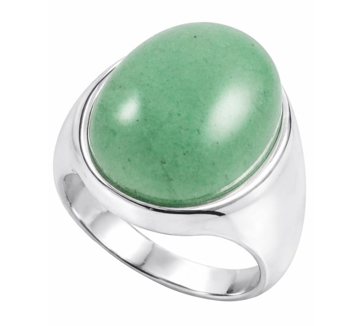 Macy's Green Jade (18 x 14mm) Ring in Sterling Silver - Jade | Macy's