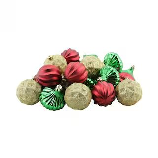 26Ct 3-Finish 2.5"" Shatterproof Christmas Ornaments, Red, Green & Gold By Northlight | Michaels® | Michaels Stores