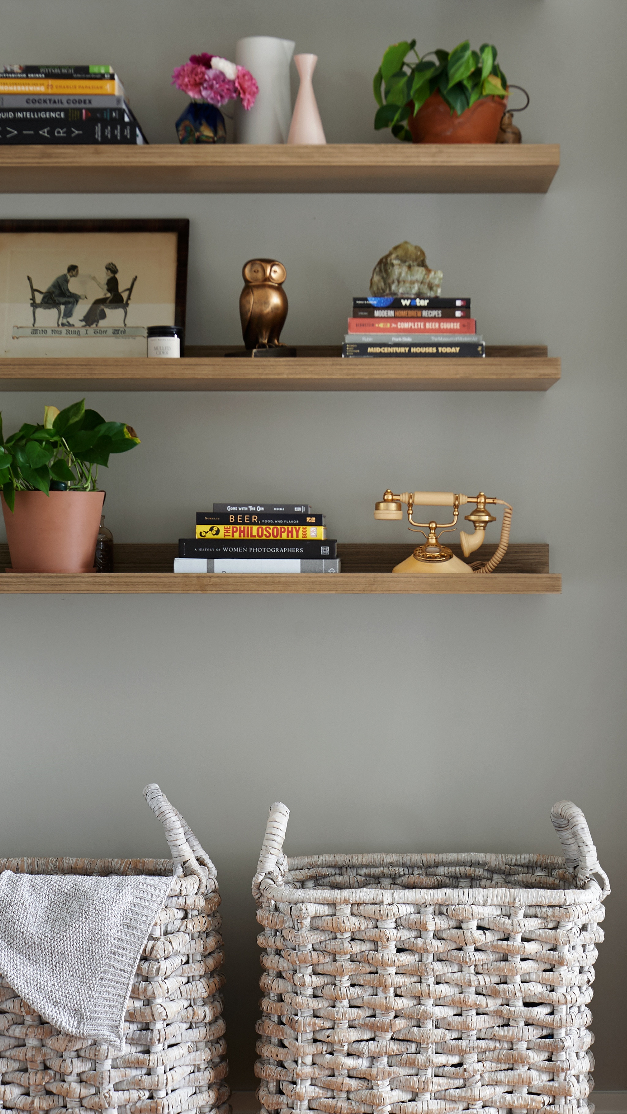 Eclectic styling accessories, shelving, and blanket storage. 

#LTKGiftGuide #LTKHome #LTKStyleTip