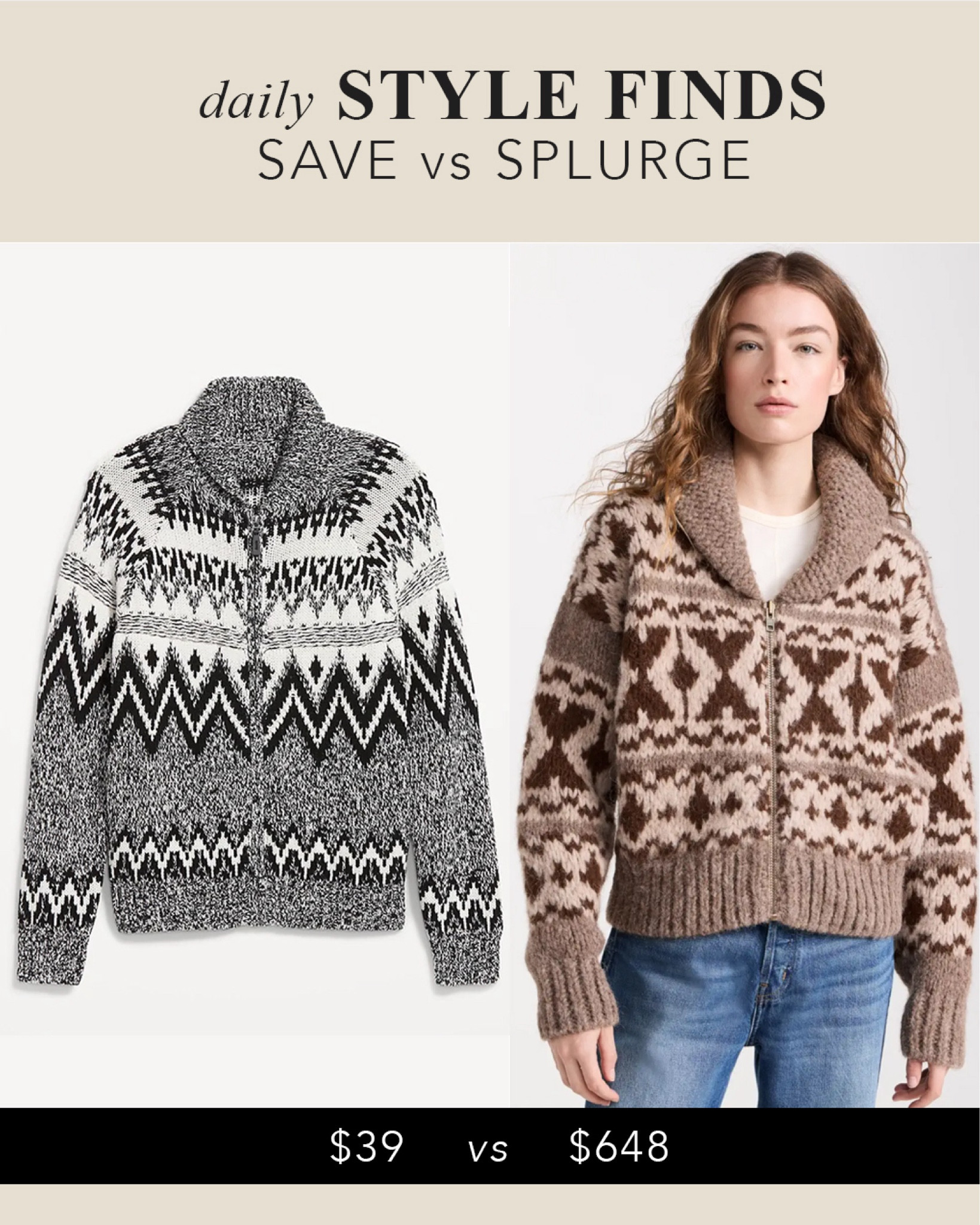 Fair isle cardigan sweater - Save vs Splurge 

#LTKMostLoved #LTKSeasonal #LTKover40