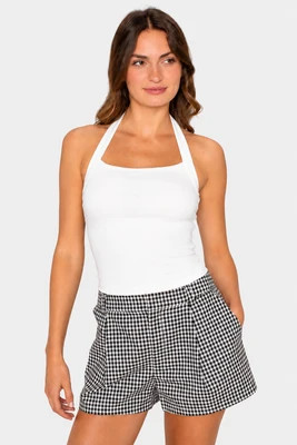 Whitney Compression Tie Halter In White | South Moon Under