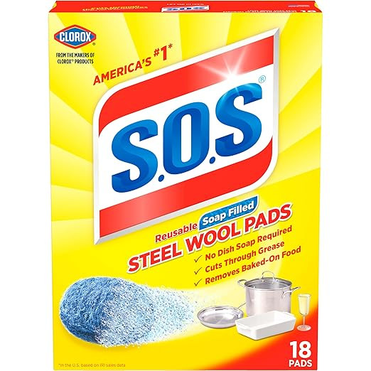 S.O.S Steel Wool Soap Pads, 18 Count | Amazon (US)