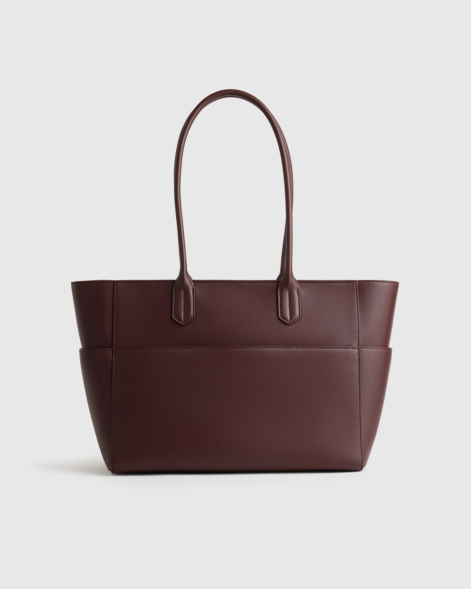 Quince | Women's Italian Leather Shopper Tote in Black | Quince