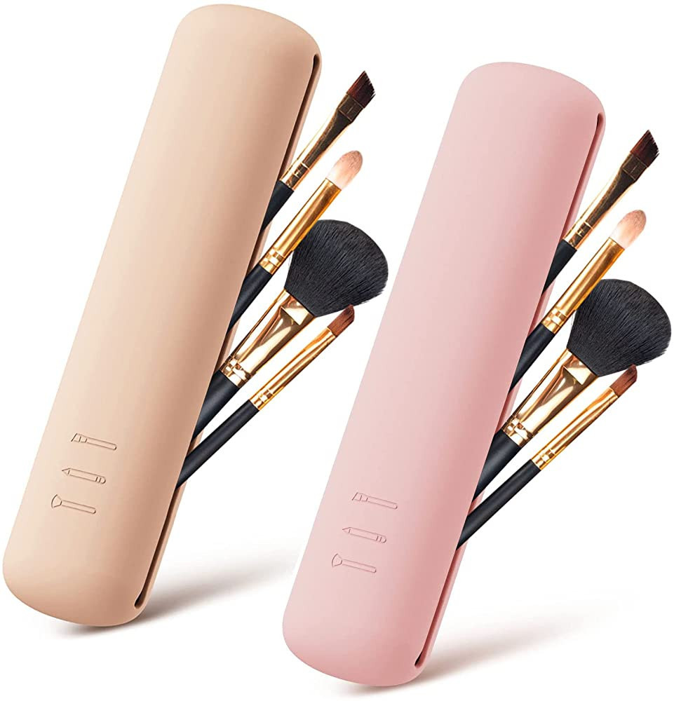 Travel Makeup Brush Holder, Silicone Trendy and Portable Cosmetic Face Brushes Holder, Soft and S... | Amazon (US)
