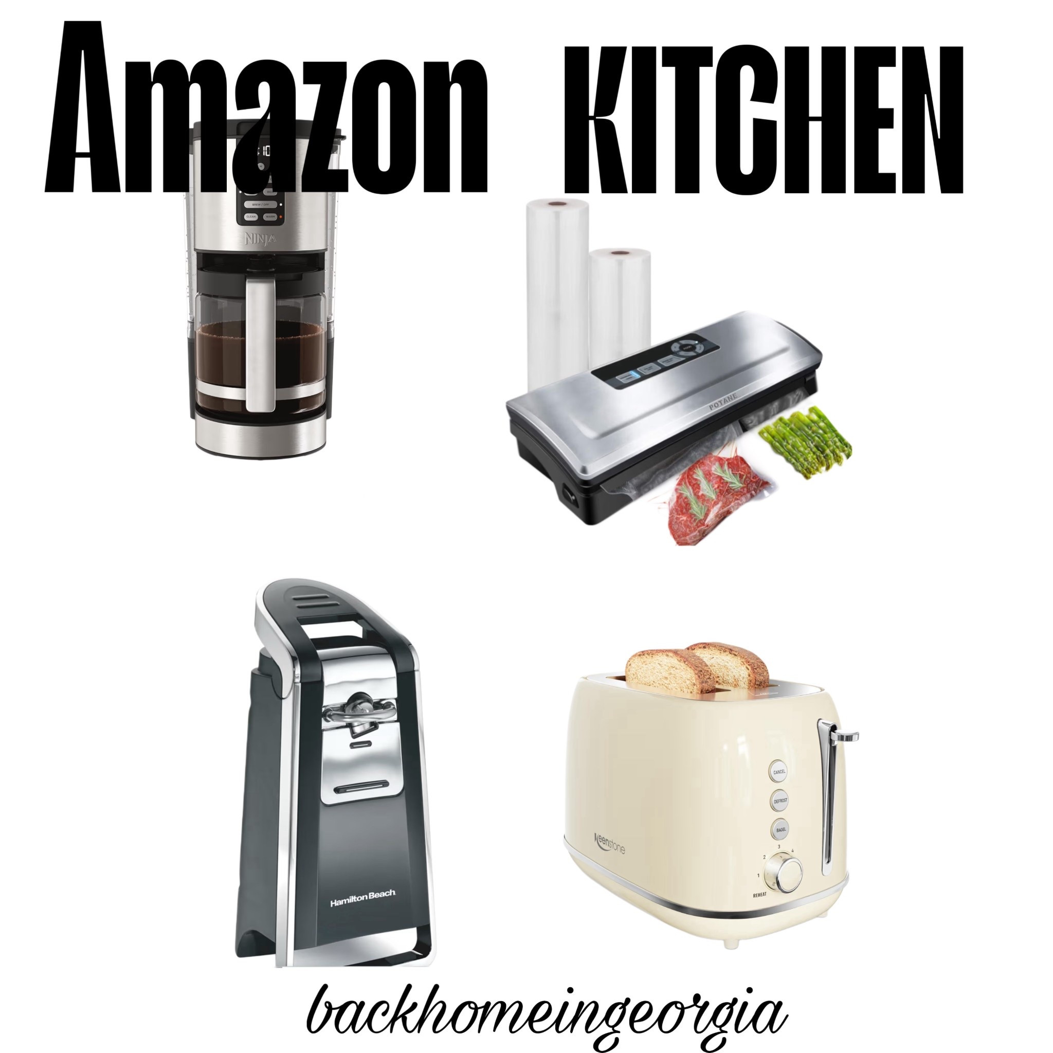 Kitchen appliances I use daily and would definitely buy again. 
Toaster, coffee maker, can opener, food storage vacuum sealer  

#LTKOver40 #LTKfoodie #LTKHome