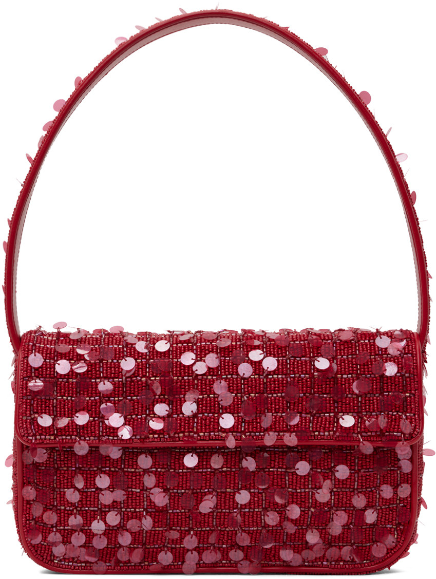 Staud Red Tommy Beaded Bag | SSENSE