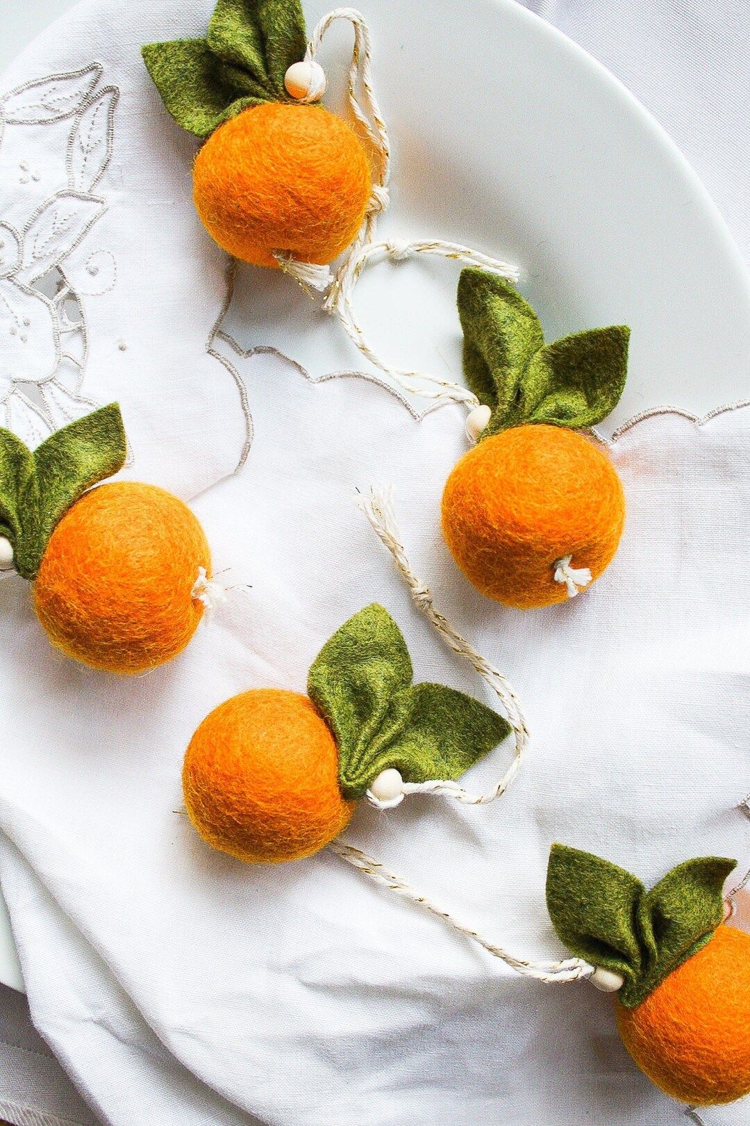 Large Oranges Ornaments  | Clementine Wool Felt Ornaments | Citrus Ornaments | Cutie Baby Shower ... | Etsy (US)