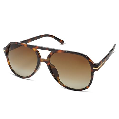 HERJOUR Retro Trendy Square Aviator Sunglasses Womens Mens 70s Classic Vintage Oversized Sun Glasses AR82174 | Amazon (US)