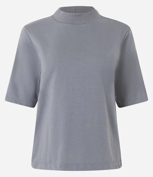 Blusa em Meia Malha com Golinha Alta e Manga Curta Preto - Lojas Renner | Renner (BR)