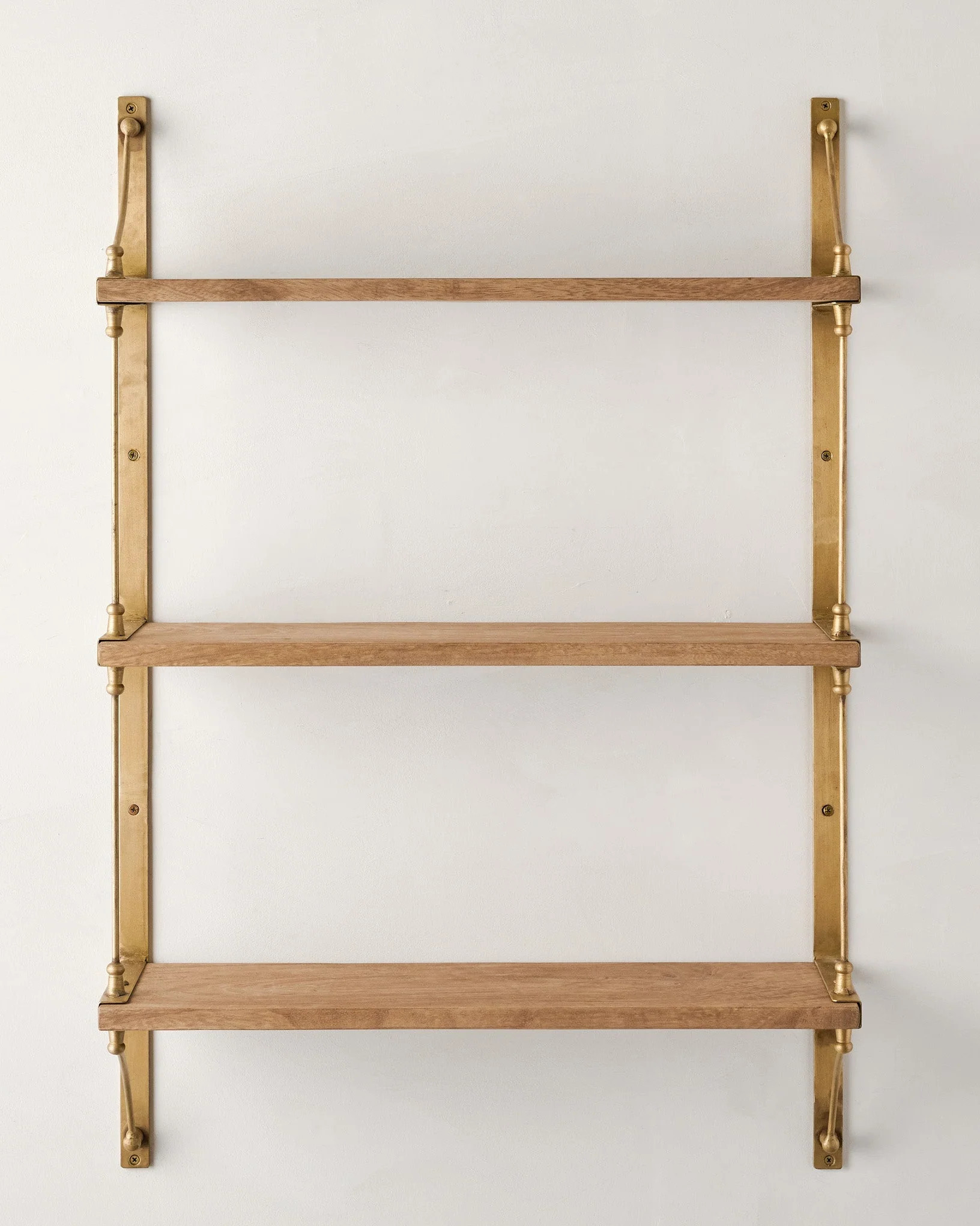 Triple Parker Brass and Wood Shelf | Magnolia