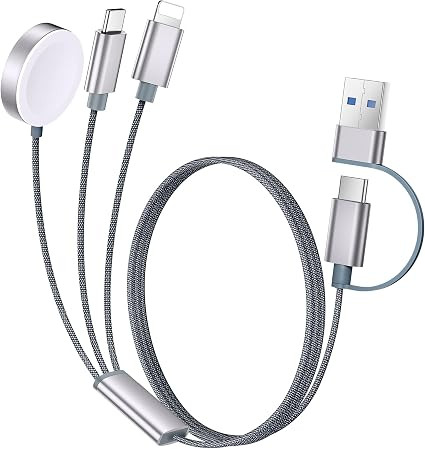 Temdan for Apple Watch Charger,3 in 2 USB C Cable for iPhone 16 Charger/Type C/Lightning Multi Ch... | Amazon (US)