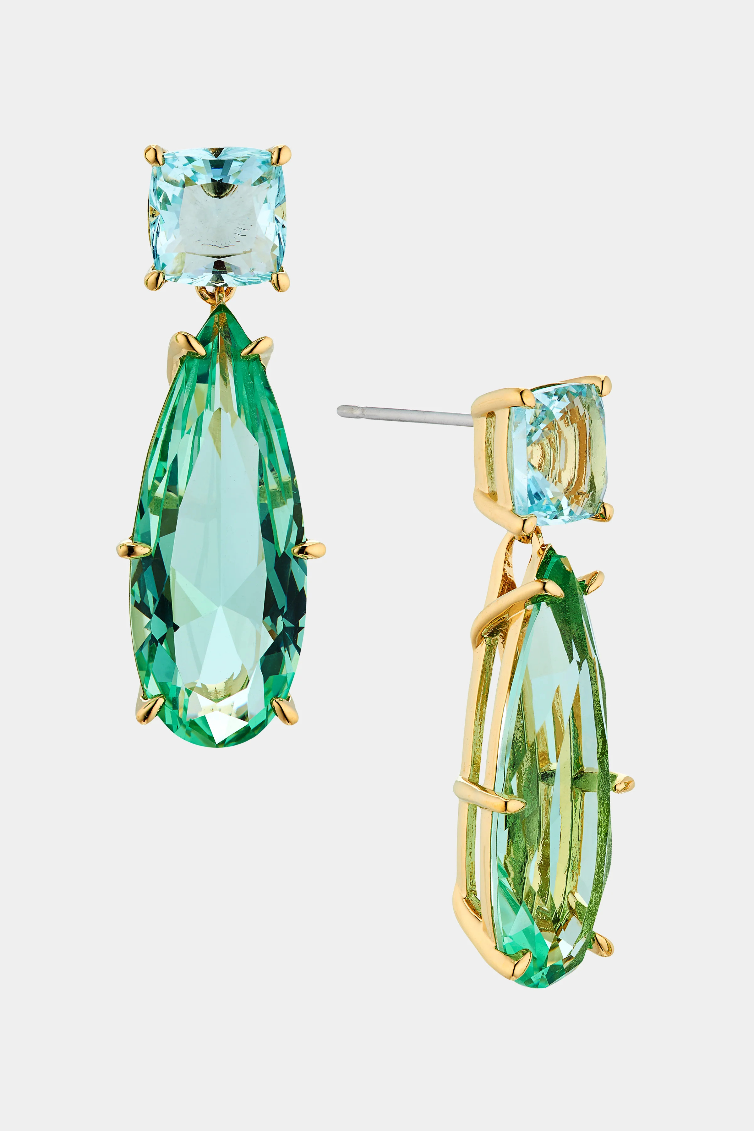 WATERCOLORS BLUE GREEN LARGE PEAR DROP EARRINGS | NADRI