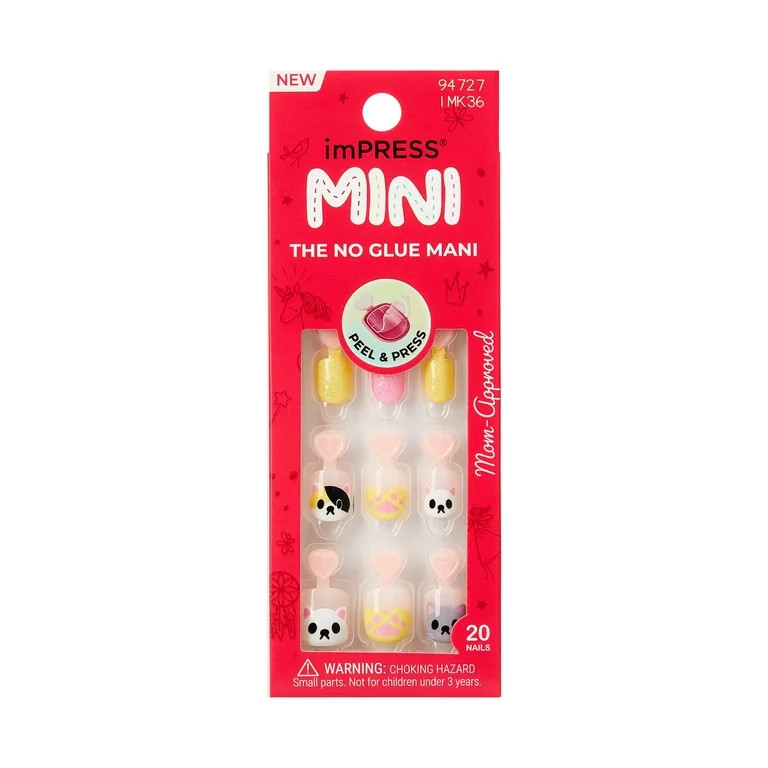 KISS Impresiona las Uñas de los Niños, Abraza, Rosa, Squoval para Niños, 20 Unidades | Walmart (US)