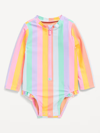 Textured Zip-Front Rashguard One-Piece Swimsuit for Baby | Old Navy | Old Navy (US)