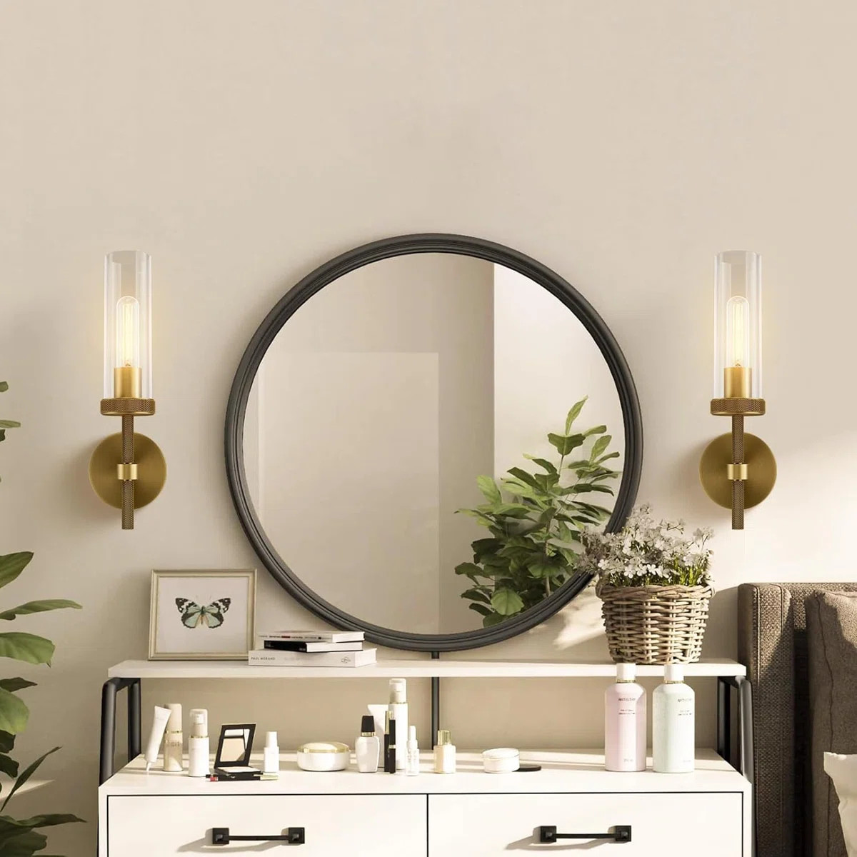Twining 1- Light Dimmable Luxury Flush Mounted Sconces Wall Sconces(Bulb Included) | Wayfair North America