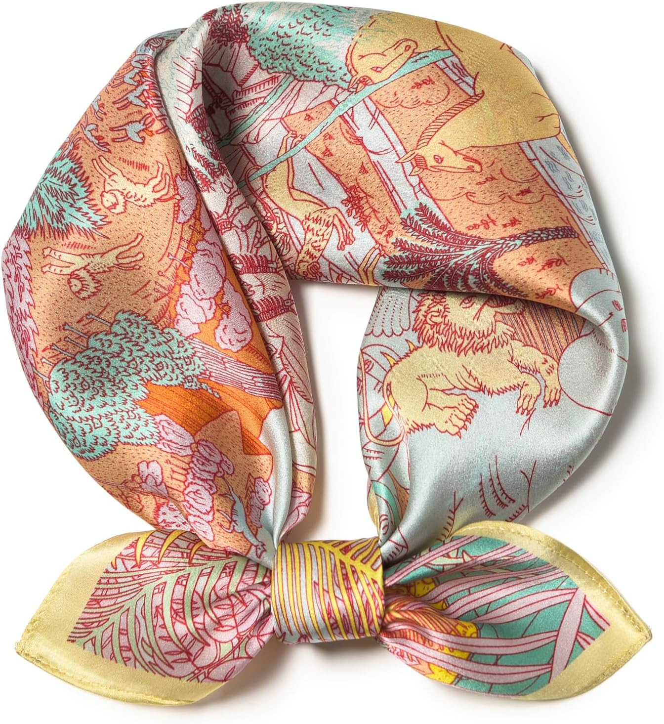 100% Mulberry Silk Scarf - 21" Square Lightweight Neckerchief, Gift Packed | Amazon (US)