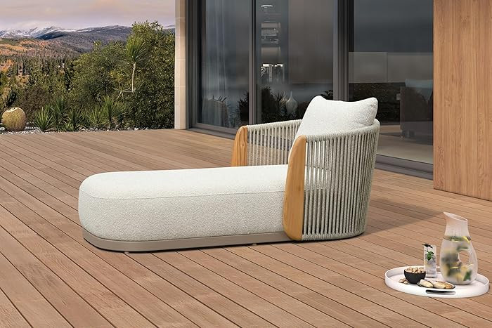 PURPLE LEAF Olefin Patio Chaise Lounge Chair Outdoor 1 Piece, Upholstered Pool Lounge Chairs for ... | Amazon (US)