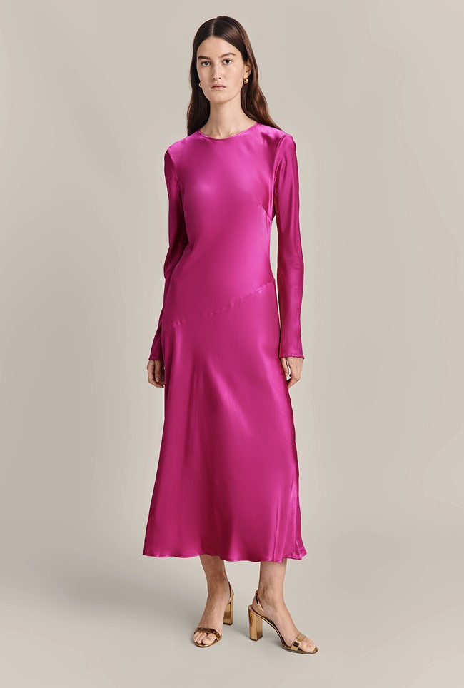Lois Satin Midi Dress
Bright Pink
 | Ghost