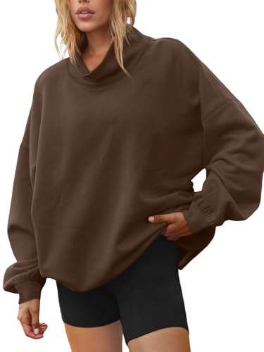 LILLUSORY Mock Neck Sweatshirt Womens Oversized Pullover Turtleneck Long Sleeve Tops Trendy Fall ... | Amazon (US)