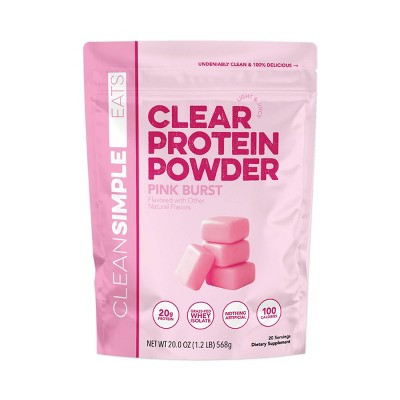 Clean Simple Eats Clear Protein Powder - Pink Burst - 20oz/20 servings: Pink Burst Flavor, Whey Isolate | Target
