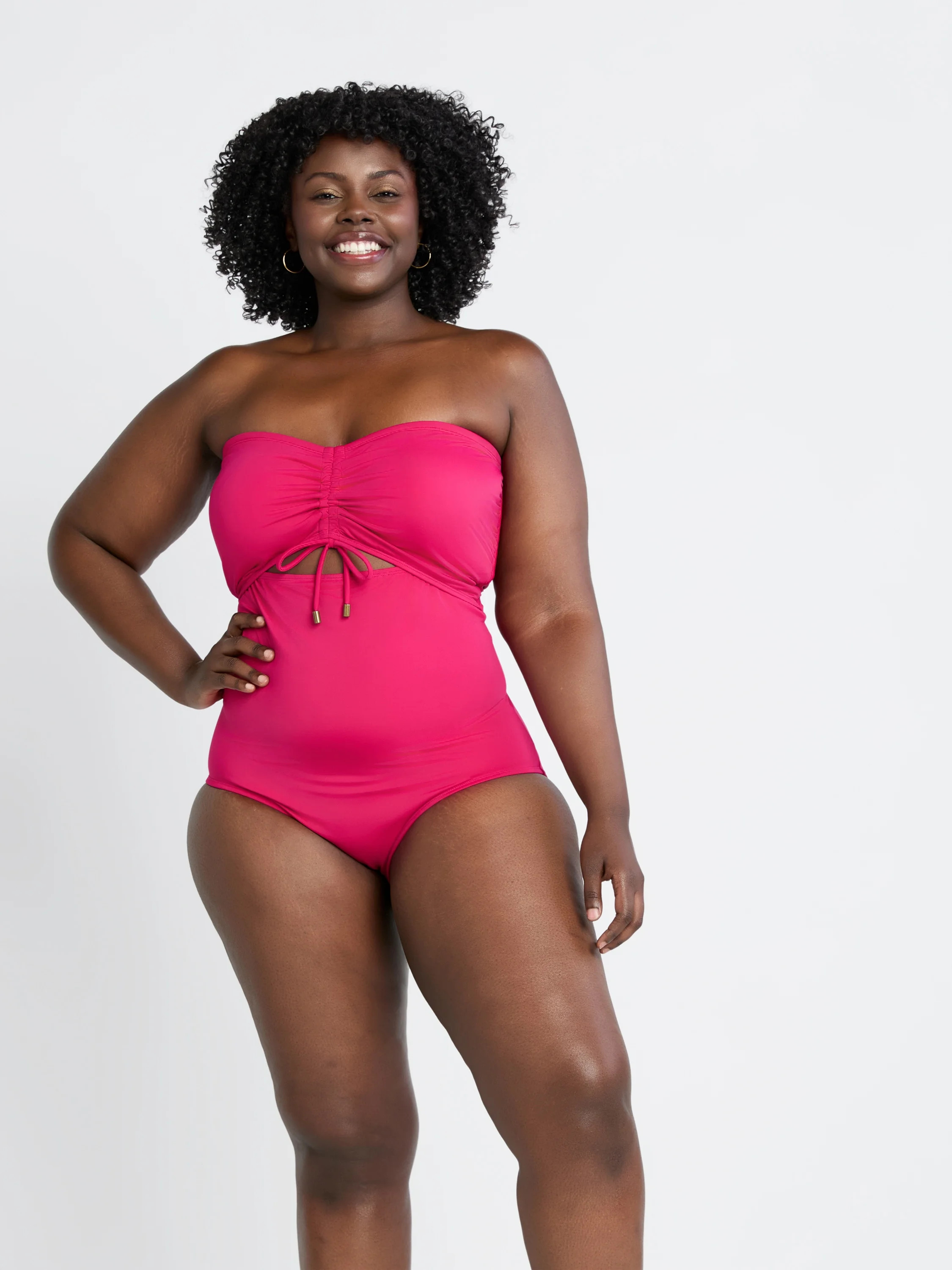 Time and Tru Women's and Women’s Plus Cutout One Piece Swimsuit, Sizes XS-3X | Walmart (US)