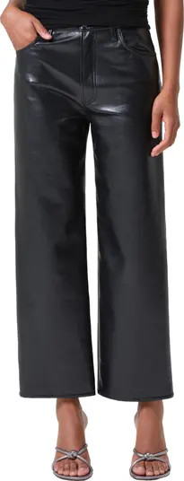 Ren High Waist Ankle Wide Leg Leather Blend Pants | Nordstrom