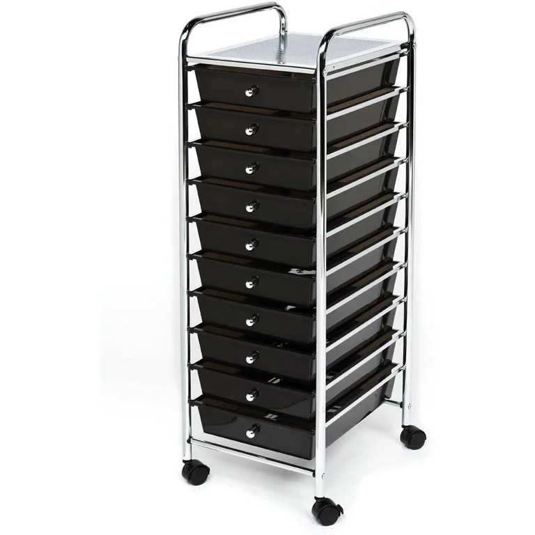 Sevilleketa Classics 10-Drawer Organizer Cart, Black | Walmart (US)