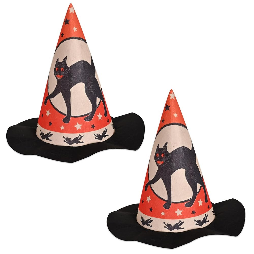 Beistle Vintage Halloween Felt Hats, Set of 2- Spooky Costume and Trick-or-Treat Party Accessorie... | Amazon (US)