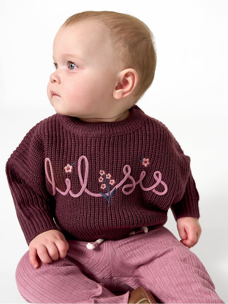 Modern Moments by Gerber Baby Girl Affirmation Sweater, Sizes 0/3 Months - 24 Months | Walmart (US)