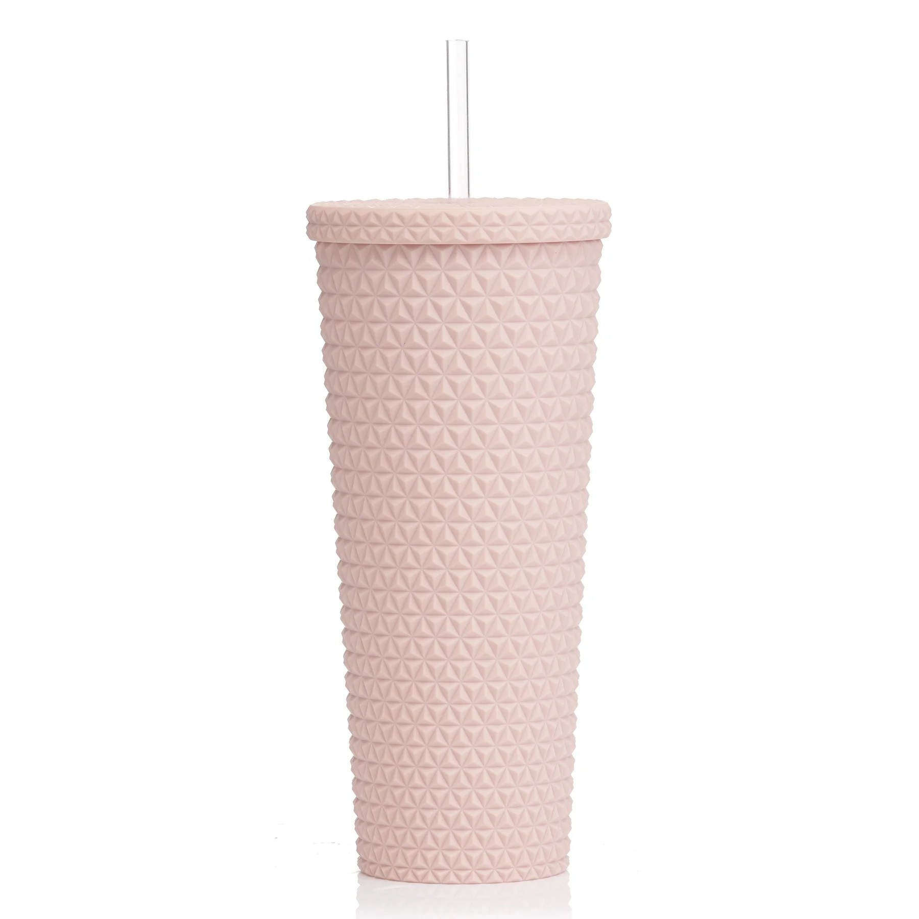 Mainstays MS 26oz Double Wall AS Plastic Textured Tumbler Pearl Blush - Walmart.com | Walmart (US)