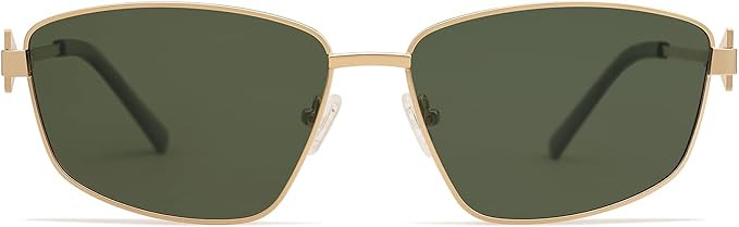 Retro Polarized Sunglasses Vintage Rectangular Metal Frame Sun Glasses AP3635 | Amazon (US)