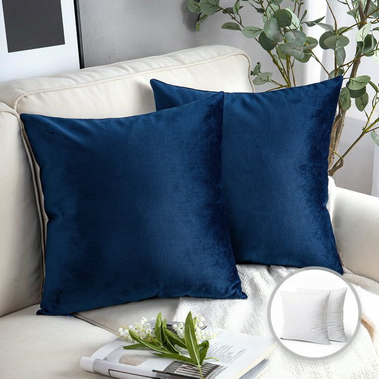 Phantoscope Soft Silky Velvet Series Square Decorative Throw Pillow Cusion for Couch, 20" x 20", ... | Walmart (US)
