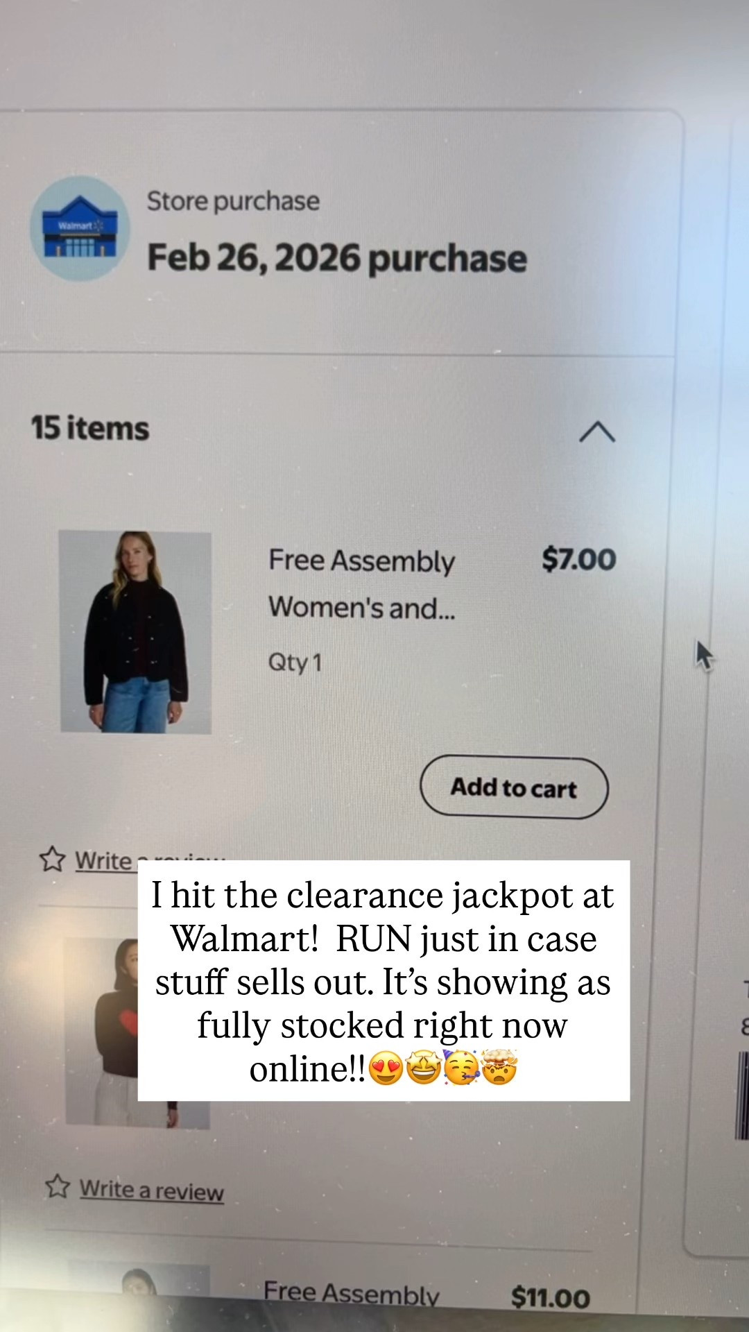 Walmart clearance finds! And these are on top quality Free Assembly fashions! Prices may vary online. This video shows my in-store receipt. #walmartfashion 

#LTKSaleAlert