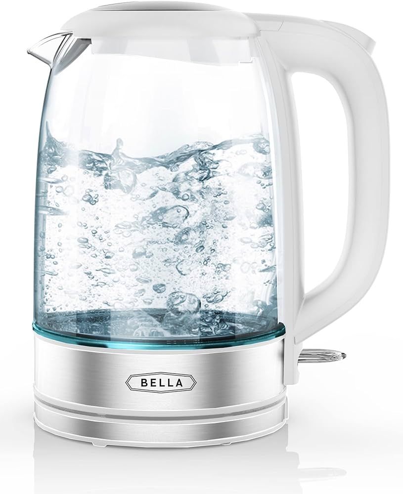 BELLA Electric Kettle and Water Boiler, 1.7L - Cordless Clear Glass LED Color Changing Portable T... | Amazon (US)