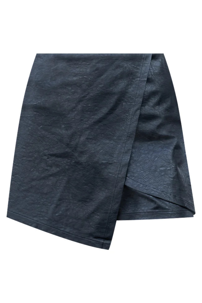 Rockin' Years Black Faux Leather Skort | Pink Lily