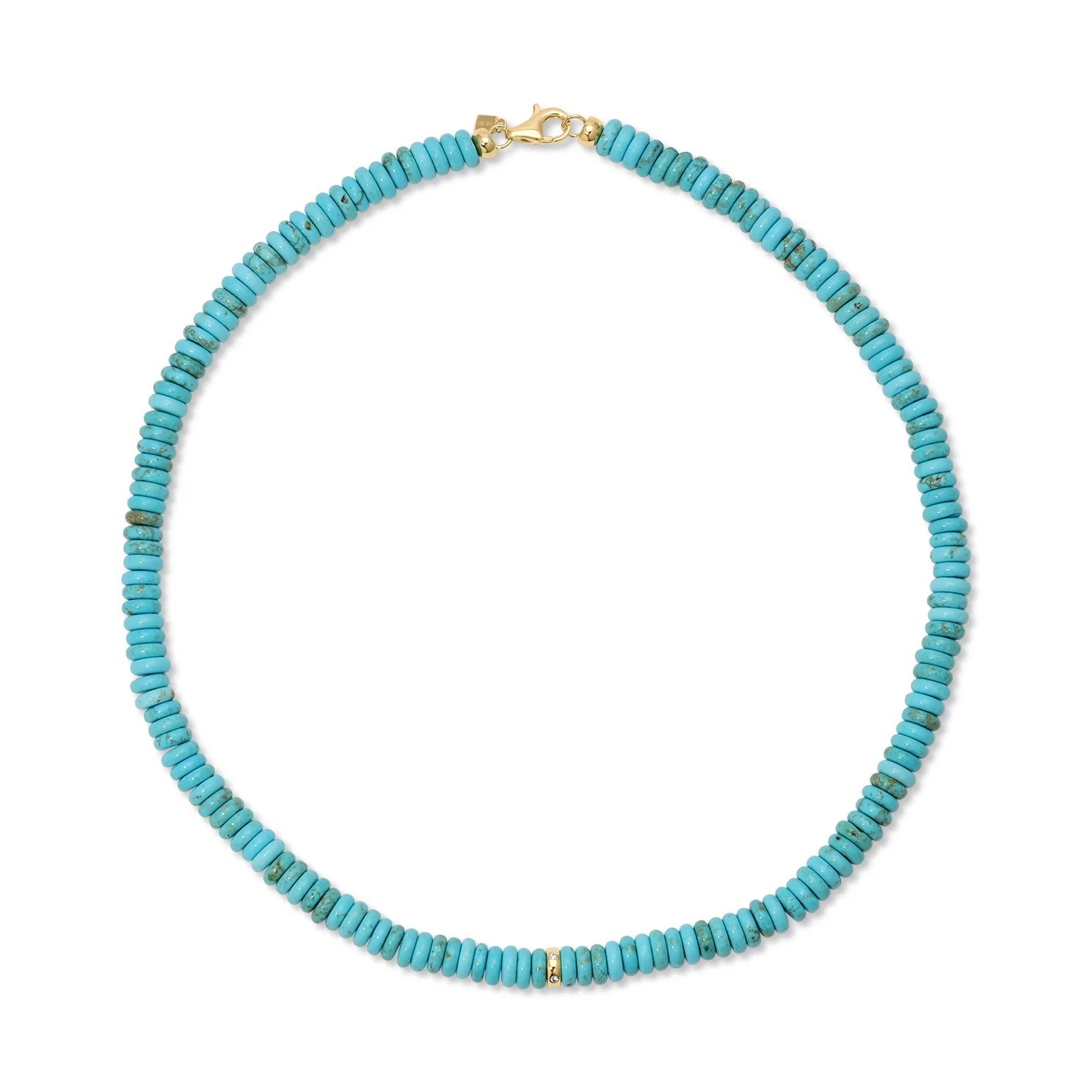 Turquoise Rondelle Bead Necklace | EF Collection