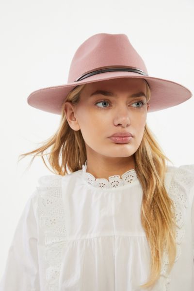 Two-Tone Felt Panama Hat - Pink ALL at Urban Outfitters | Urban Outfitters (US and RoW)