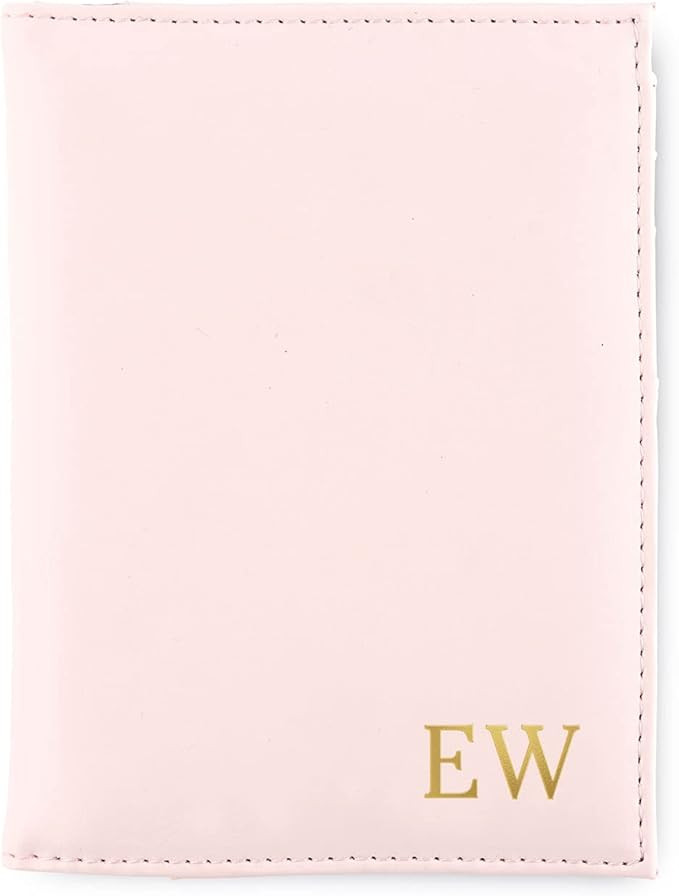 WEDDINGSTAR Customizable Passport Cover - Faux Leather Pink | Amazon (US)
