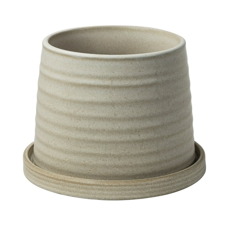 Better Homes & Gardens 7" x 7" x 5" Round White Ceramic Sabrina Plant Planter | Walmart (US)