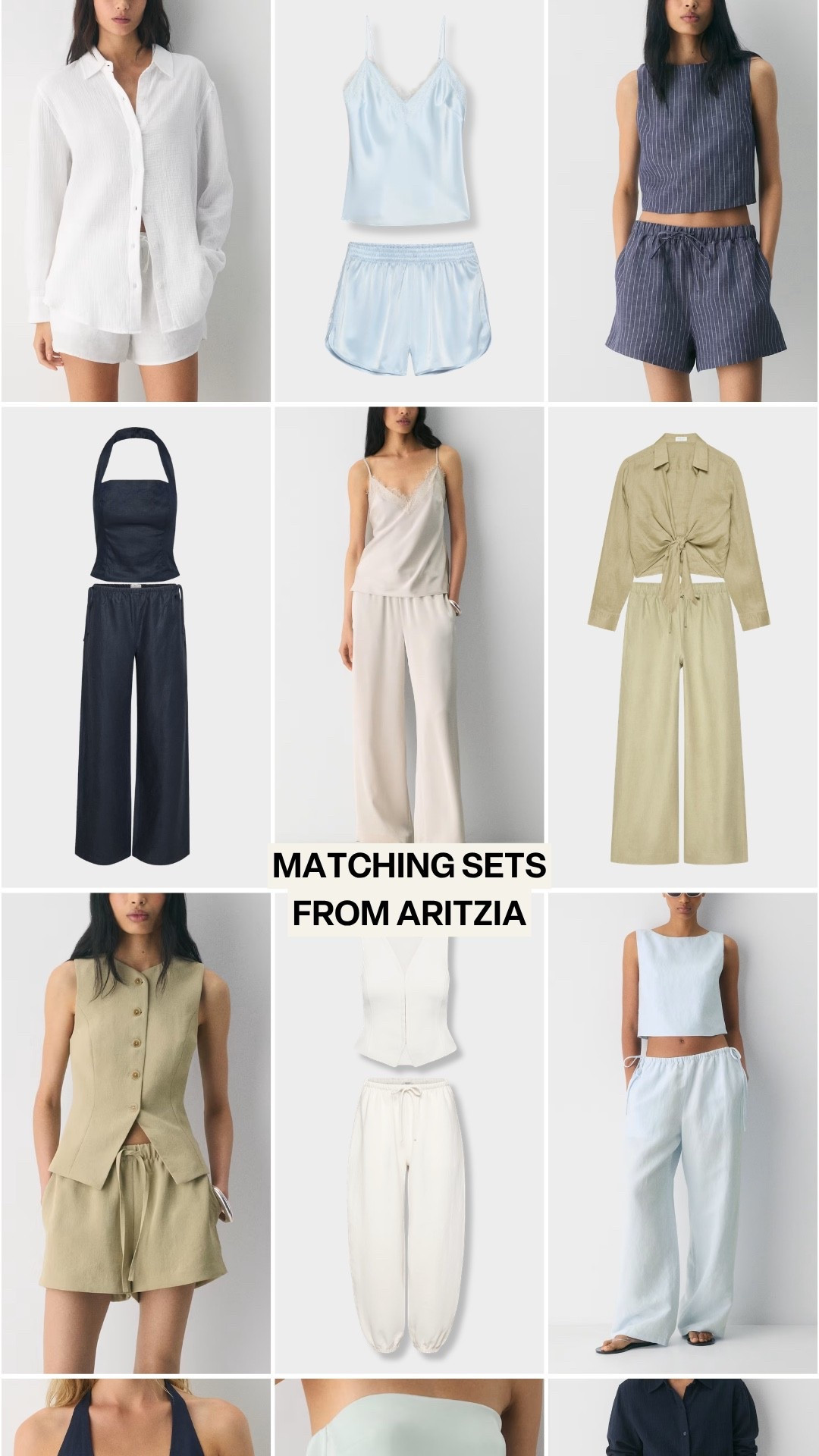 Aritzia Clientele Sale!! Matching sets I’m loving! #kathleenpost @Aritzia #aritziapartner

Summer outfit Inspo, summer look 2026, warm weather outfits, linen set, work wear set, beach cover up