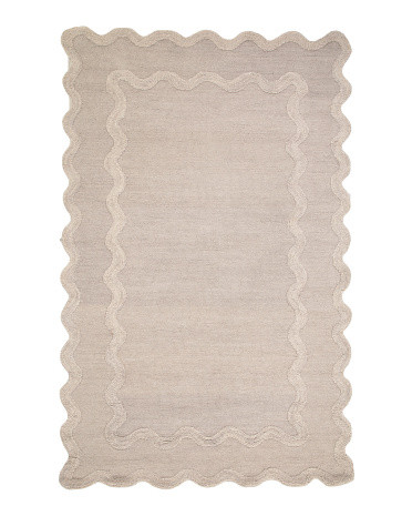 5x8 Wool Blend Handmade Scalloped Rug | TJ Maxx