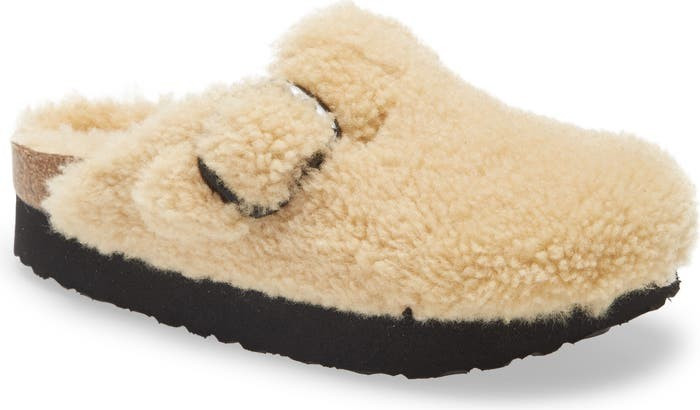 Boston Big Buckle Genuine Shearling Clog | Nordstrom