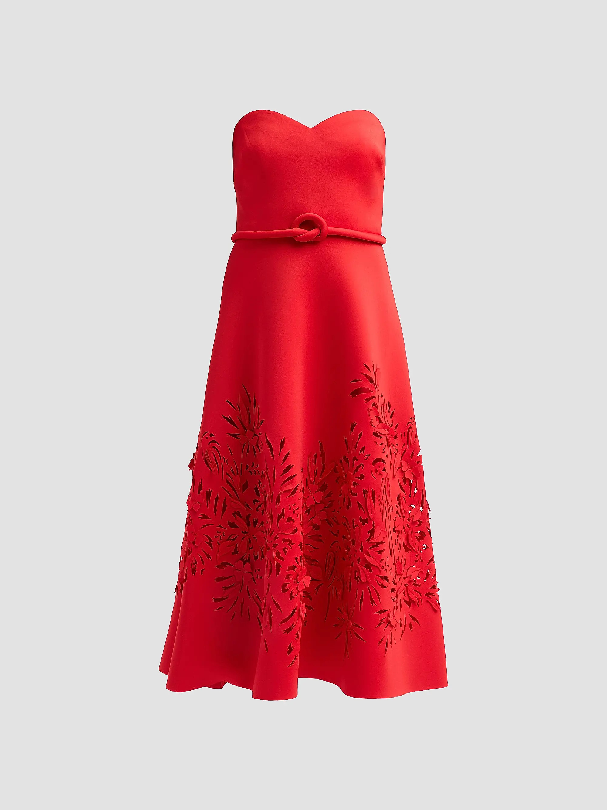 Badgley Mischka Floral Laser-Cut Strapless Cocktail Dress | Saks Fifth Avenue | Saks Fifth Avenue
