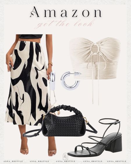 amazon finds, midi skirt, black bag, spring outfit, black white outfit

#LTKfindsunder100 #LTKfindsunder50