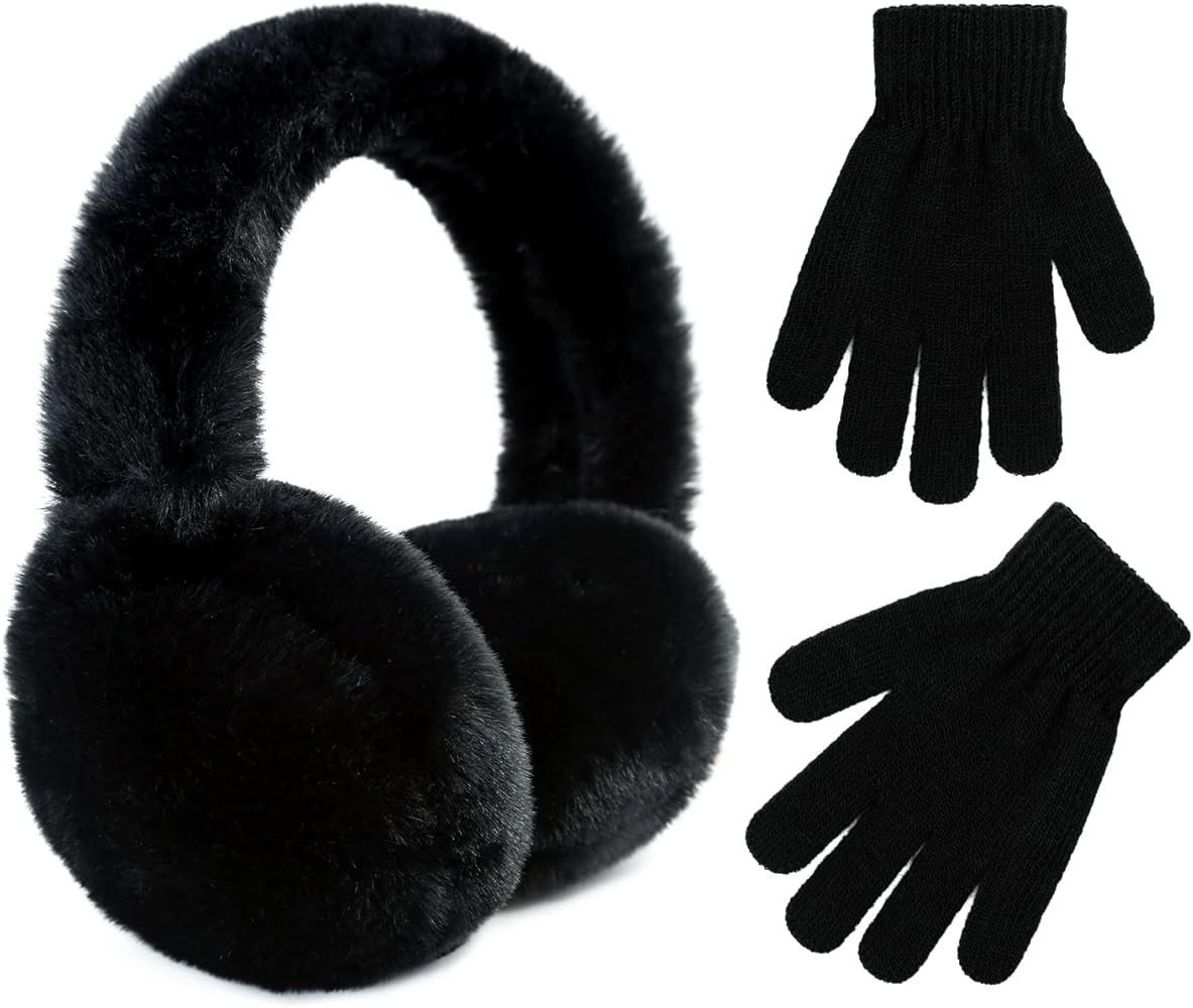 POXIMI Orejeras cálidas para bebé, guantes mágicos para niña, orejeras de felpa suave, guante... | Amazon (US)