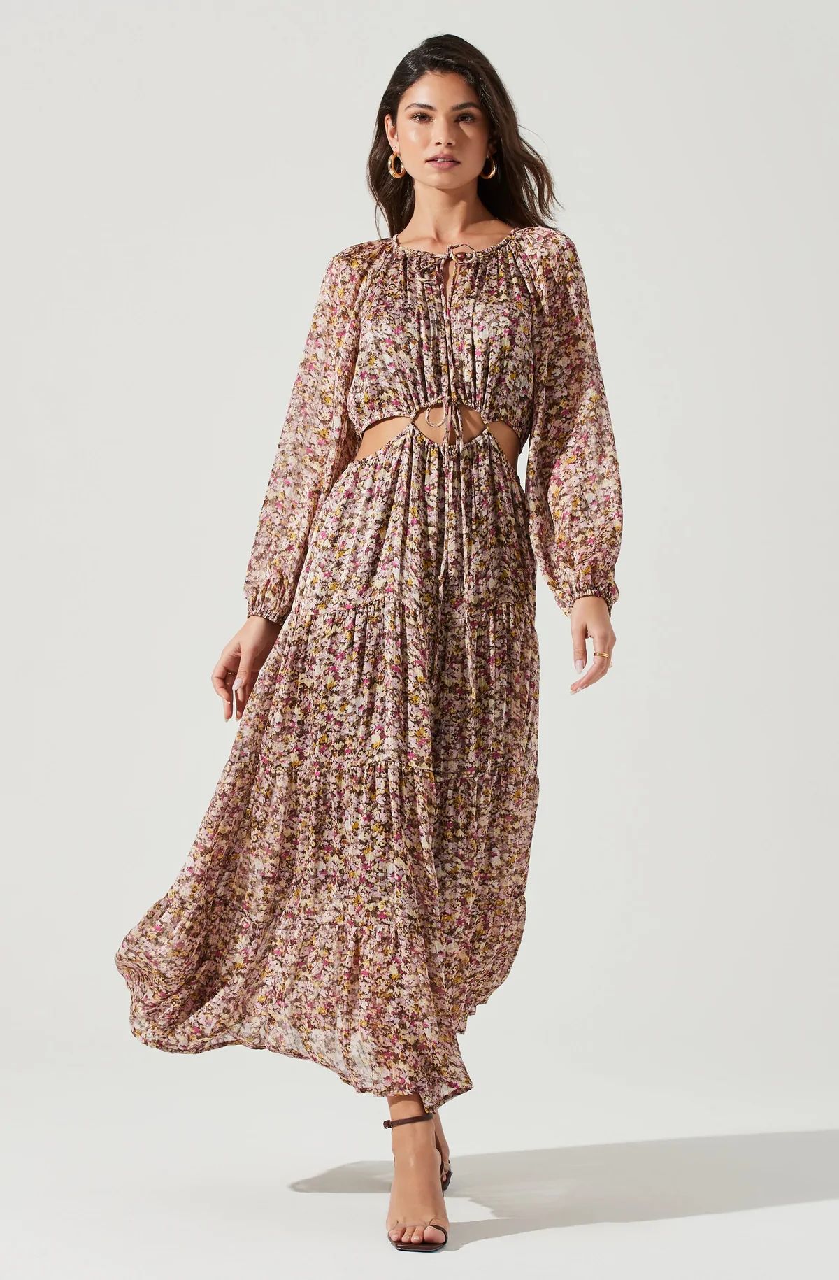 Freya Floral Cutout Midriff Maxi Dress | ASTR The Label (US)