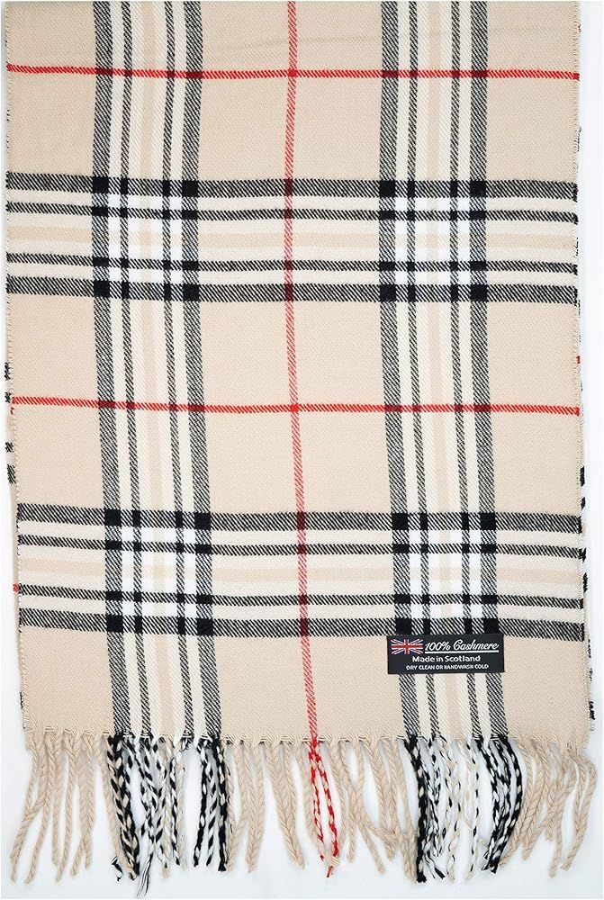 City Scarf – 100% Cashmere Winter Fall Scarfs for Women Men Fashion Wool Tartan Checkered Plaid... | Amazon (US)